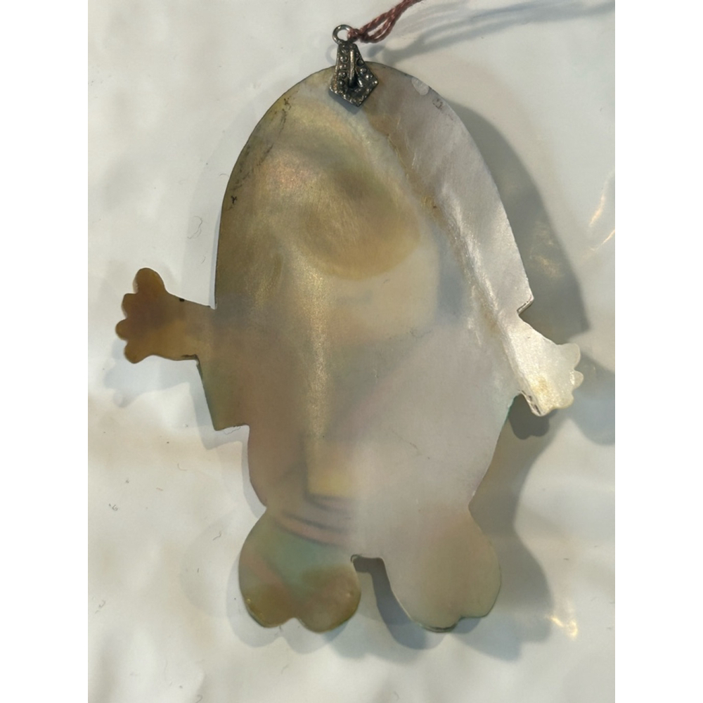 Unique Japanese girl painted shell Pendant Multi-color - Picture 2 of 4